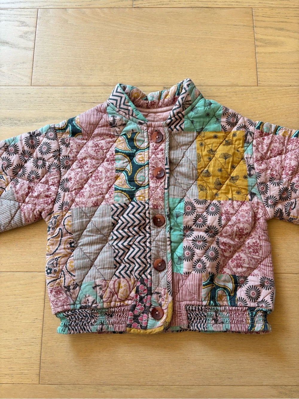 Zara kid pink floral jacket, size 3Y - Picture 3 of 7